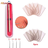 alileader cheap ventilating needles for wig making front wig ventilating holder with 4 pcs needles crochet hair extension tools