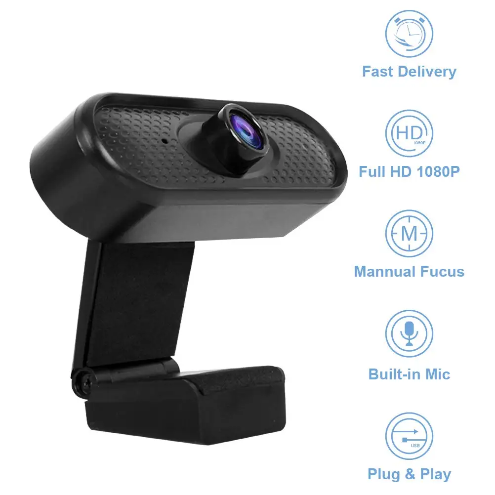 

Webcam Full HD 1080P Web Camera With Microphone USB Web Cam For PC Computer Mac Laptop Desktop YouTube Ins Tiktok Live Webcamera
