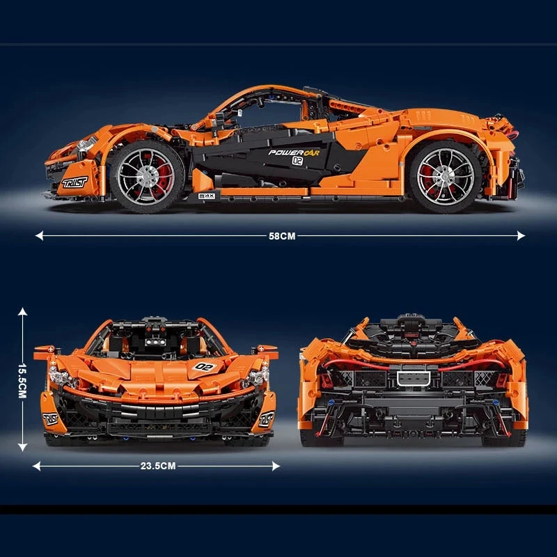 MOC высокотехнологичная серия 13090S P1 оранжевый супер автомобиль гоночная модель
