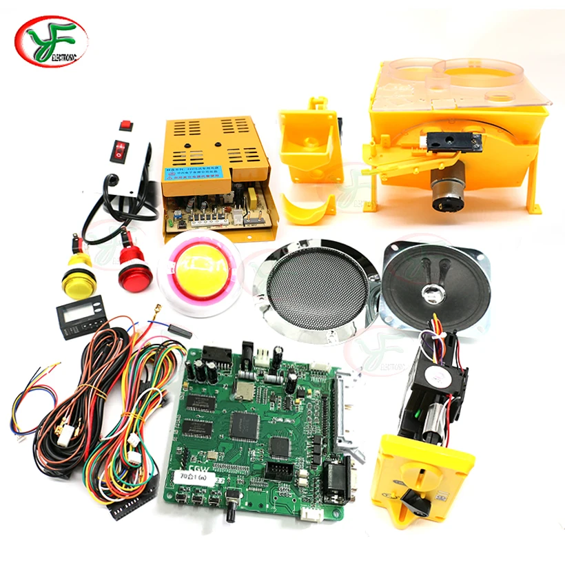 Children's Game English Version 61 in 1 Games West Cowboy Game DIY Kit With Power Supply Glass Bead Coin Hopper LED Push Button