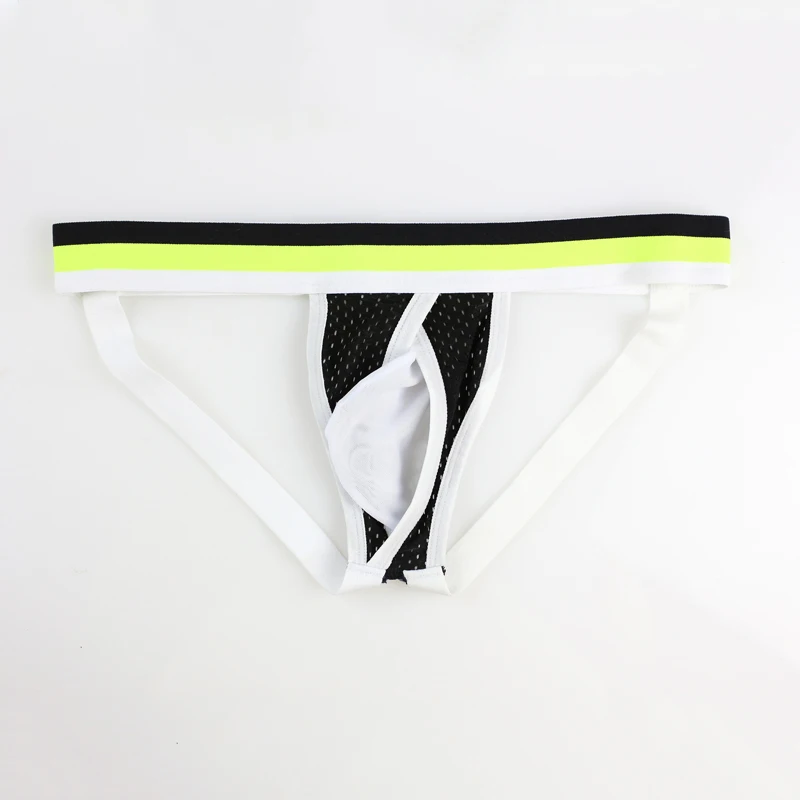 Мужские трусы стринги из нейлоновой сетчатой ткани черные танга бандаж с U