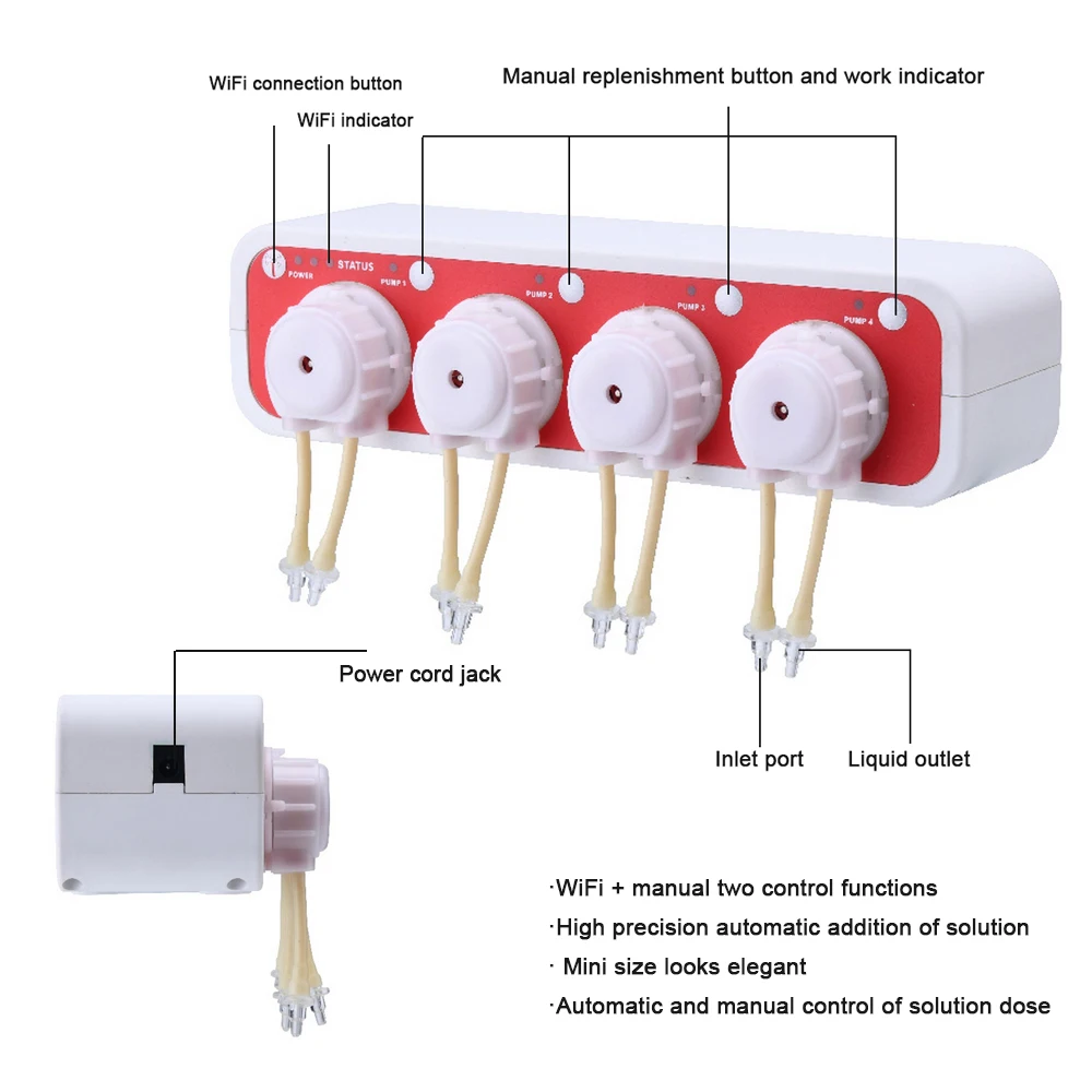 JEBAO 2 4 GHz WIFI мини насос для титрования автоматическое дозирование Система Новый