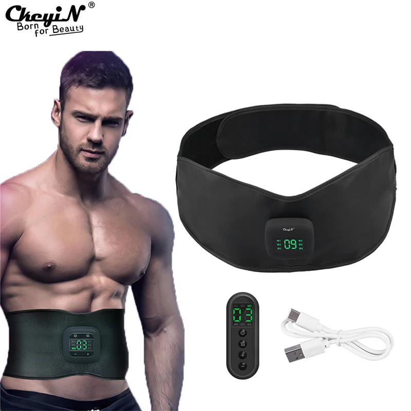 

Ckeyin EMS Back Massager Smart Fitness Massage Slimming Belt Abdominal Muscle Stimulator Massager for Body with Remote Control