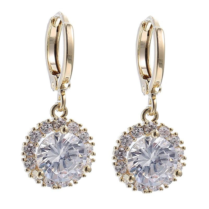

New Fashion Women Beautiful Jewelry Pendants Earring Accessories for Jewelry Earring CZ Zircon Gold Earring 2021 Trend