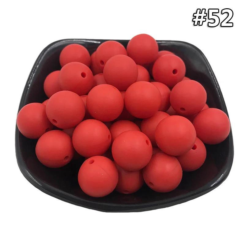 5PCS Beads 52 5 шт. Детские Силиконовые Прорезыватели 19 мм Пищевой бисер без БФА, силиконовый Прорезыватель для зубов DIY ювелирные изделия ожерелье аксессуары для кормления игрушки - Цвет: 5PCS Beads 52