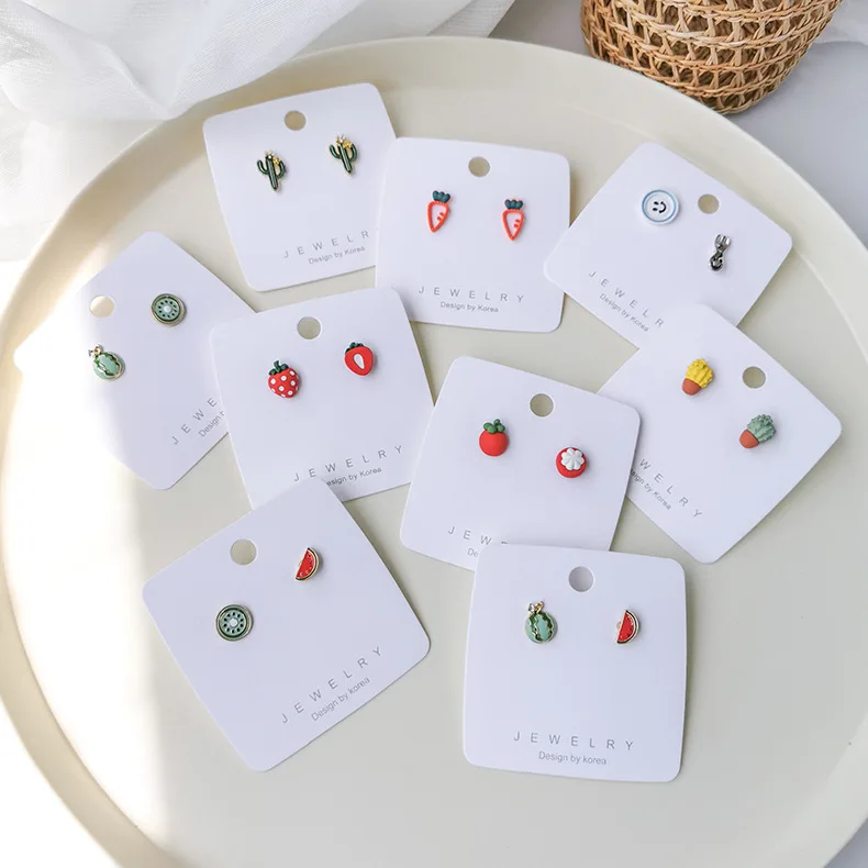 2020 летние модные милые серьги-гвоздики в виде фруктов ювелирные изделия