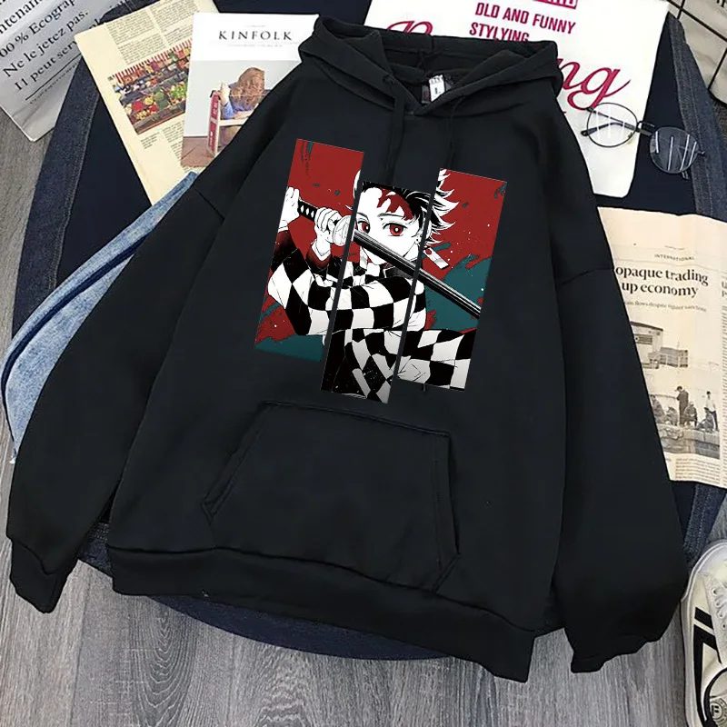 

Demon Slayer Kamado Tanjirou Anime Mens Hoodie Creativity Crewneck Hoodies Casual Pocket Sweatshirt Simplicity O-Neck Man Hoody