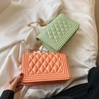 Дамская сумочка-Багет с клапаном, маленькие сумки на плечо из искусственной кожи для женщин, дорожные сумки с узором в клетку