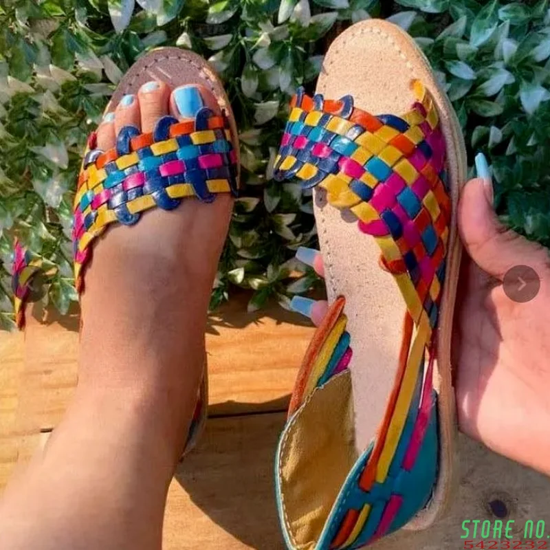 

2021 Women Fashionable and Comfortable Color Woven Spring and Summer Sandals Fashion Hot Sale Colour Womens Shoes 1kb148