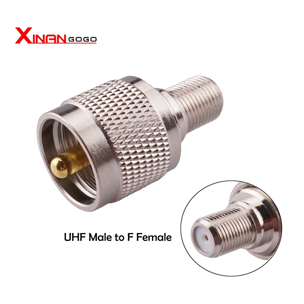 

RF Adapter UHF Male to F Female British F Master to UHF PL259 Coaxail Connector
