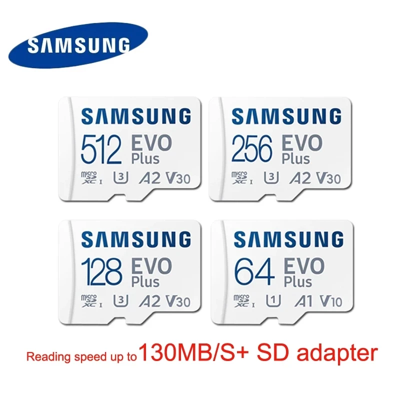 Карта памяти MicroSD SAMSUNG EVO Plus класс 10 128 256 64 ГБ 512 UHS-1 100 Мб U3 4k TF-карта MicroSDXC для