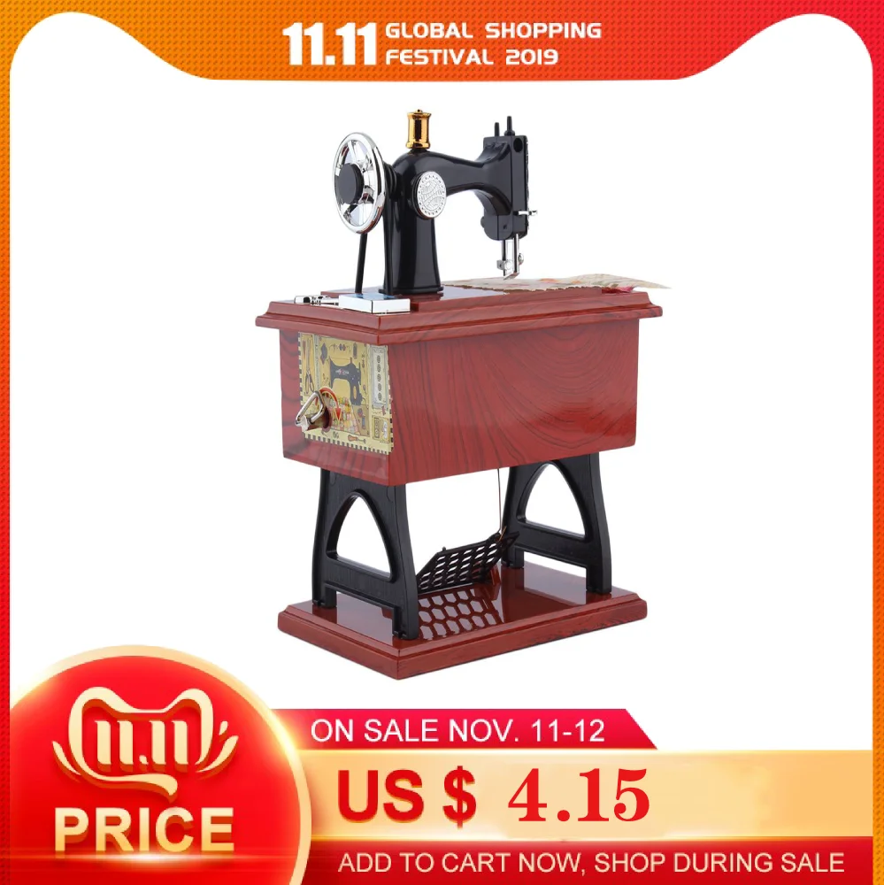 1 шт. мини винтажная швейная машина с замком музыкальная шкатулка детская игрушка