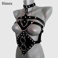 womens bra harness sexy chest strap leather garters belt punk night club cage straps adult fetish body bondage
