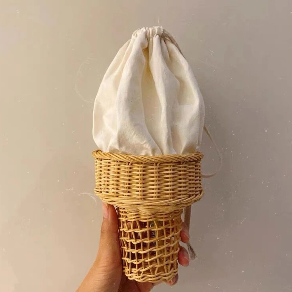 

Girls Straw Basket Summer Beach Rattan Shoulder Bag Purse Handwoven Handbag