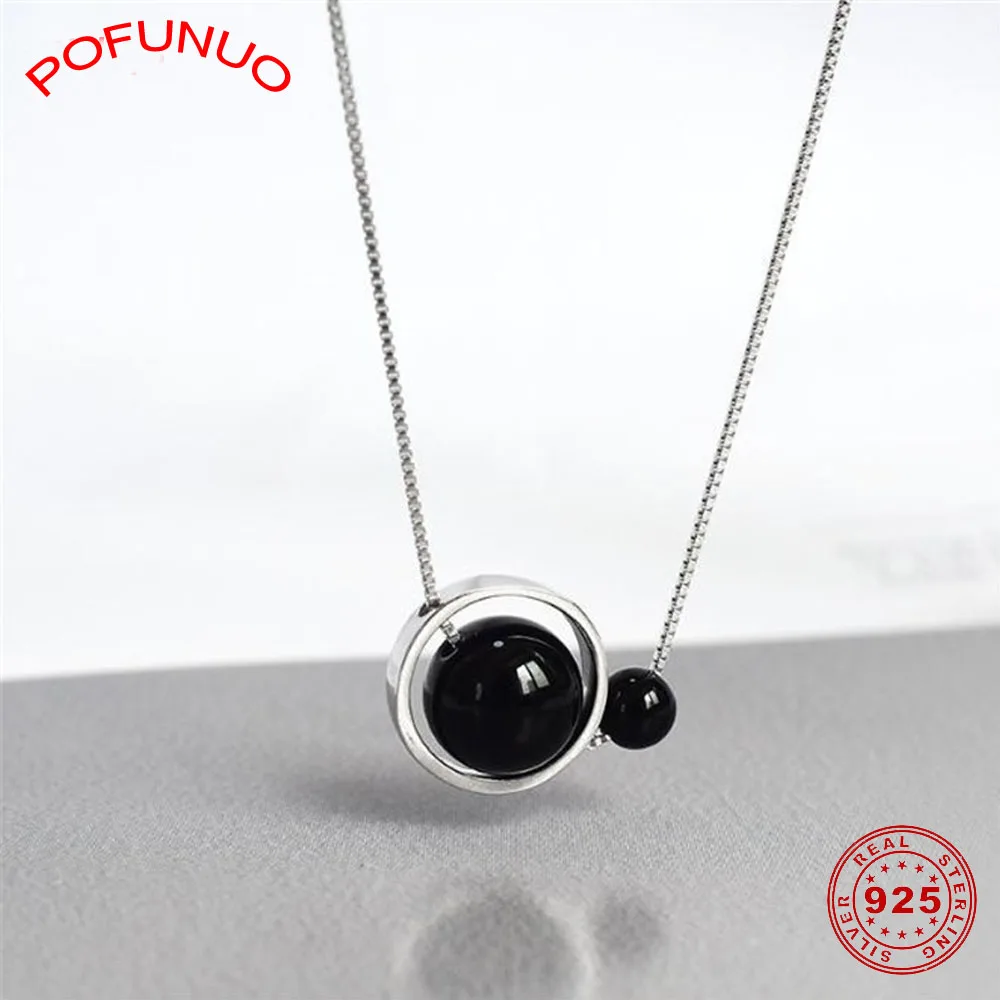 Женское ожерелье из серебра 925 пробы с черным ониксом | Украшения и аксессуары