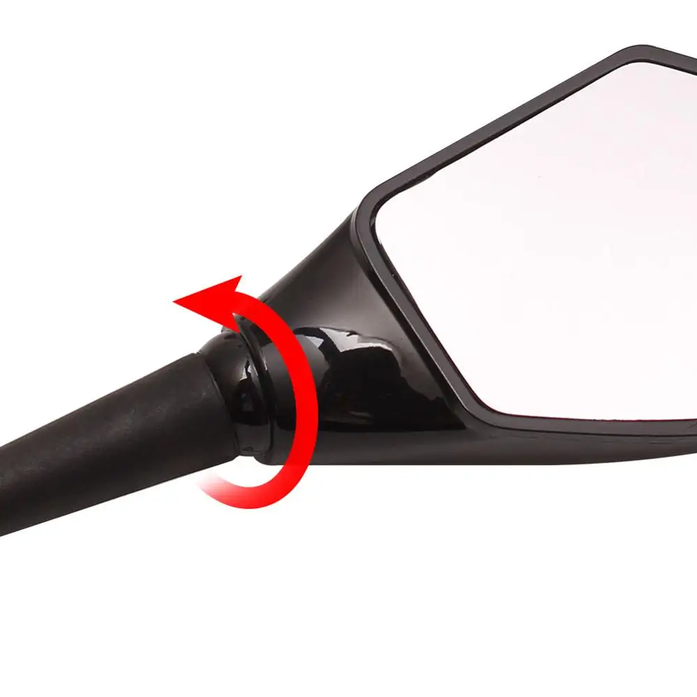 Боковые зеркала заднего вида для мотоцикла черные СВЕТОДИОДНЫЕ указатели