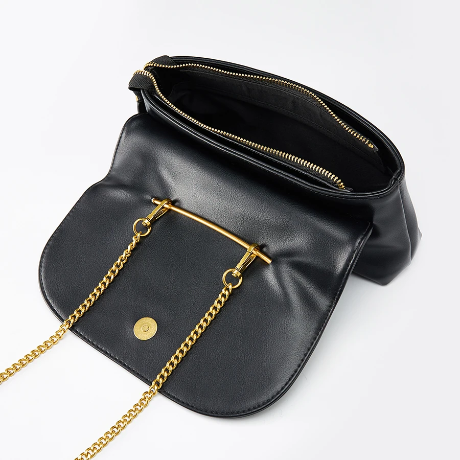 

Designer Large Pin Soft Handbag 2020 New Korean Small Square Shoulder Messenger Bag Ladies Personality Chic Black Purse Fashion