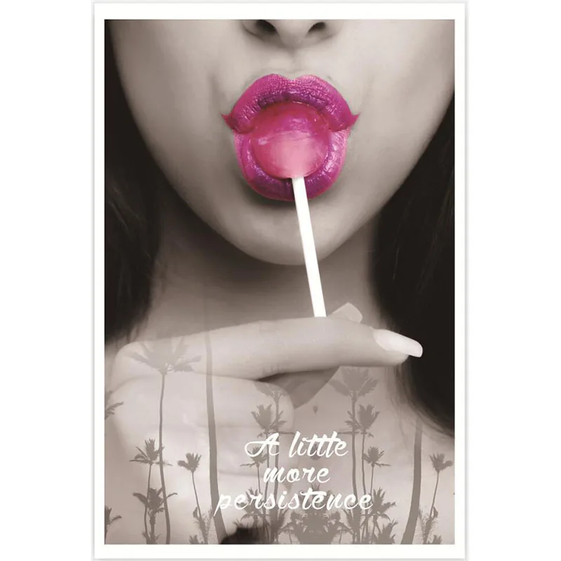 

Nordic Characters Ins Beauty Lips Canvas Painting Personality Porch Bedroom Living Room Art Frameless Painting Core Painting