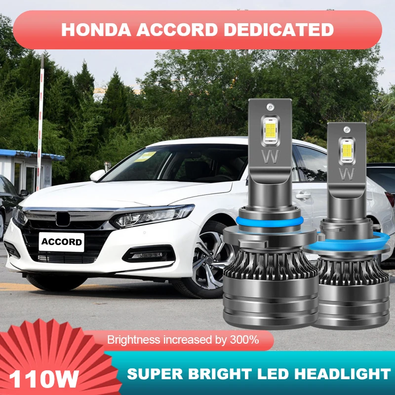 

9006 9005 Hb3 H11 Car Headlight Bulb 110W 20000lm Dedicated Honda Accord 6 7 8 9 Lighting Upgrade High Lamp And Low Beam 6000k