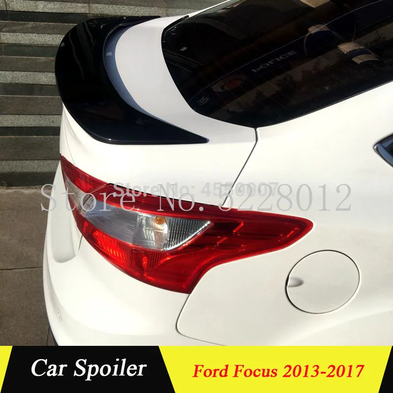 Для Ford Focus Sedan 4 двери 2013 2014 2015 2016 2017 ABS Пластиковый материал спойлер на задний