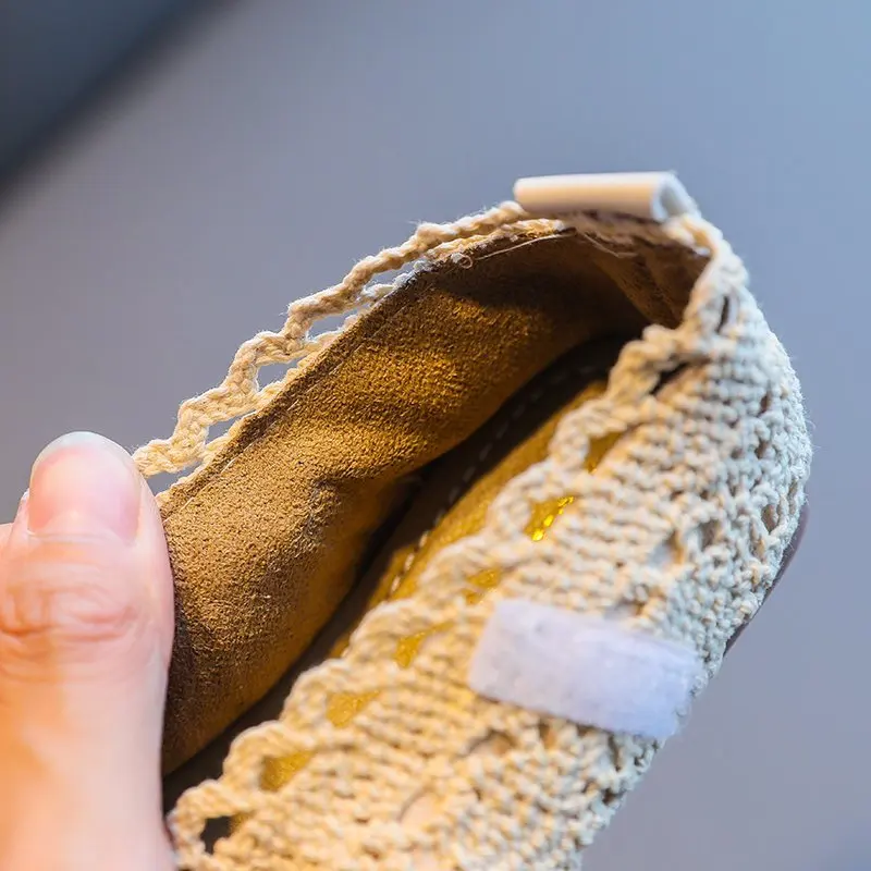 

Kids Weave Shoes 2020 New Fashion Toddler Spring Autumn Wide Fabric Cut-outs Breathable Soft Princess Flat Shoes Girls Baby Shoe