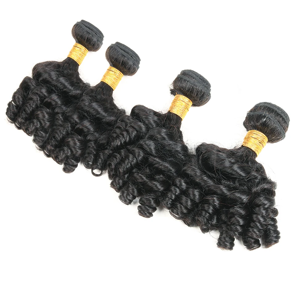 Волнистые вьющиеся волосы 3/4 пучки бразильские Funmi человеческие для наращивания