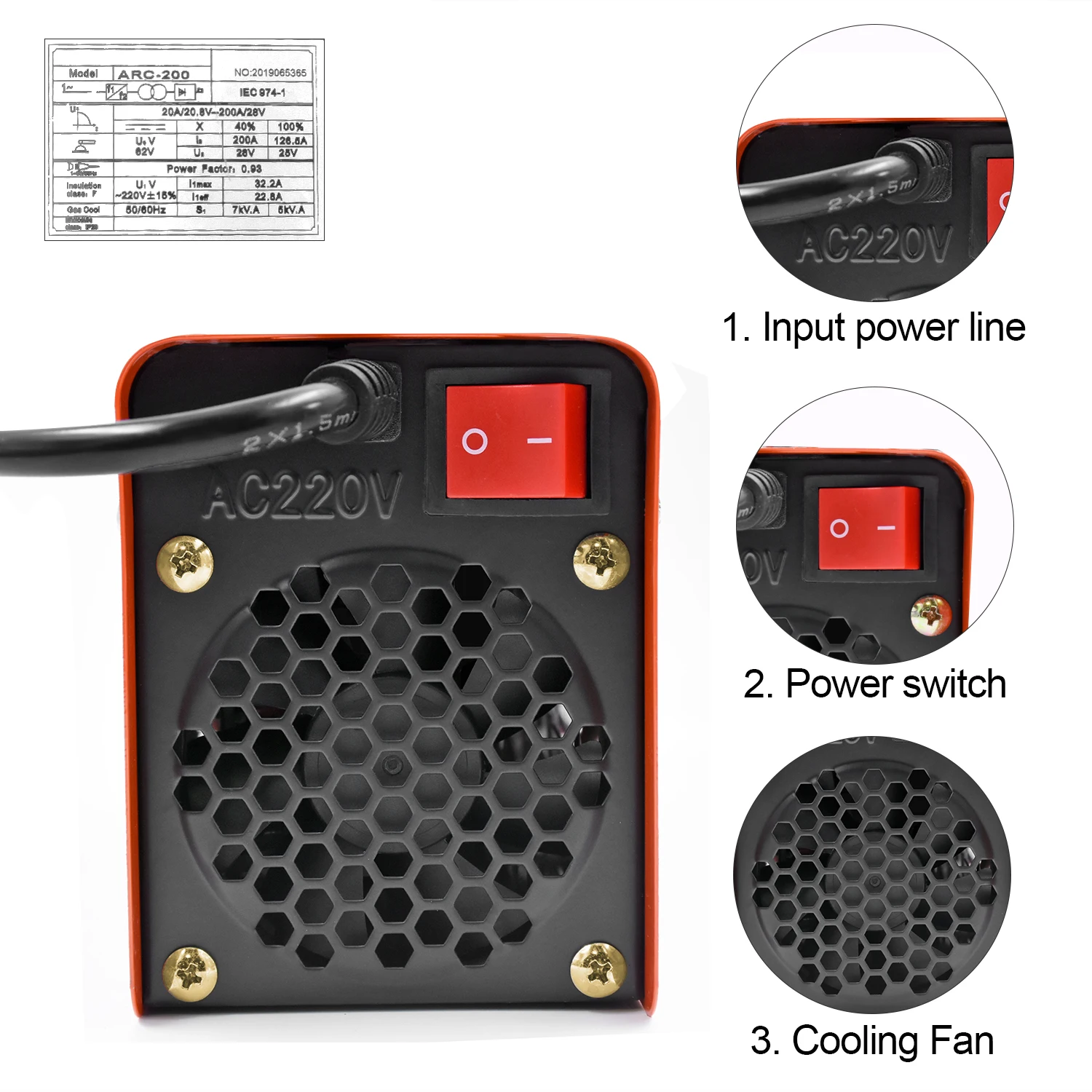 220 В MMA сварочный инвертор точечный компактный твердый Железный анти-пригарный 1