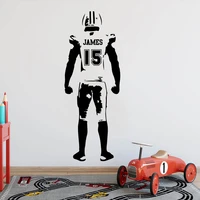 custom name number american football jersey wall sticker boy room personalized football sport player wall decal vinyl decor