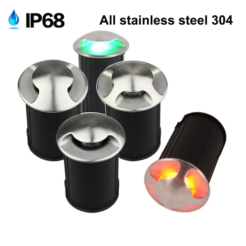 IP68 светодиодный подземный светильник из нержавеющей стали 3 Вт напольный для