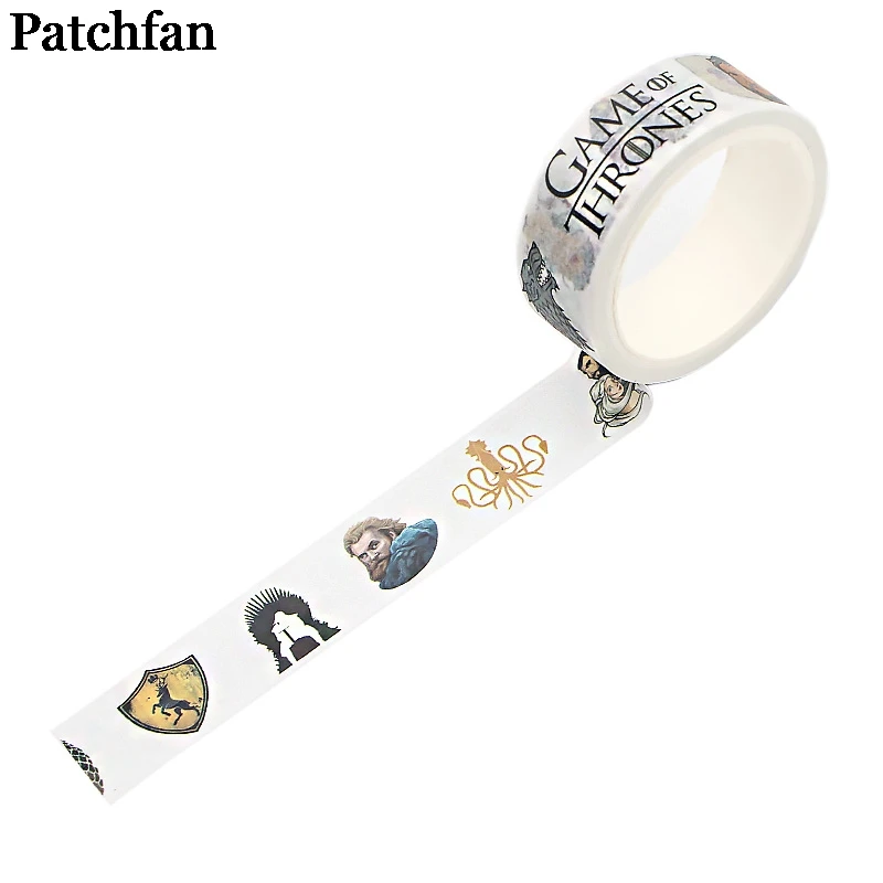 Patchfan Игра престолов 90s Забавный DIY Скрапбукинг детская Бумага васи маскирующая Лента Печатный шаблон стикер Пастер A2345