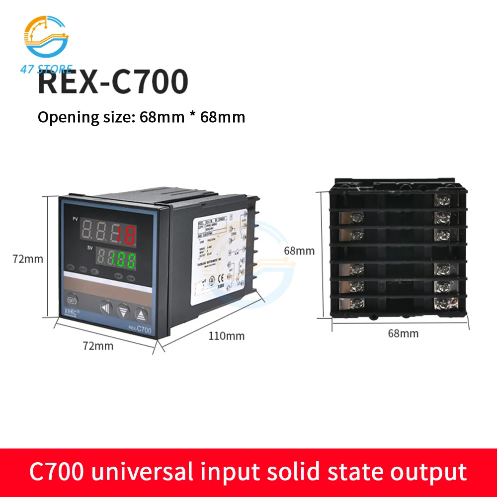 Умный регулятор температуры цифровой PID REX термопара SSR + SSR40DA 40 А Φ 220 В