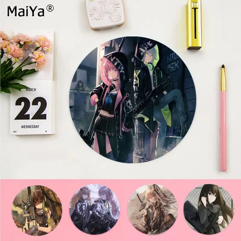 

MaiYa Vintage Cool Girls Frontline round Mouse pad PC Computer mat gaming Mousepad Rug For PC Laptop Notebook