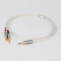 preffair silver plated earphone headphone cable with 3 5mm stereo plug to dual 2 5mm male upgrade audio cable hifi earphone