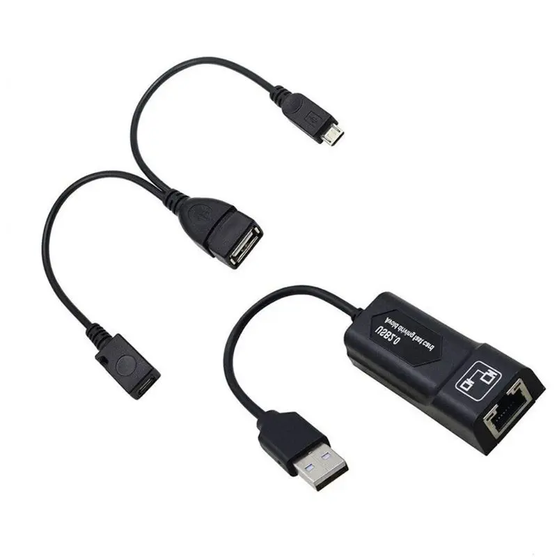 Чёрный прочный LAN Ethernet-адаптер USB-кабель-конвертер для устройства Ama-zon FIRE TV 3 |