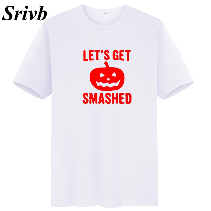 Srivb Let's Get Smashed письмо женские футболки Тыква Графический хип хоп топы плюс