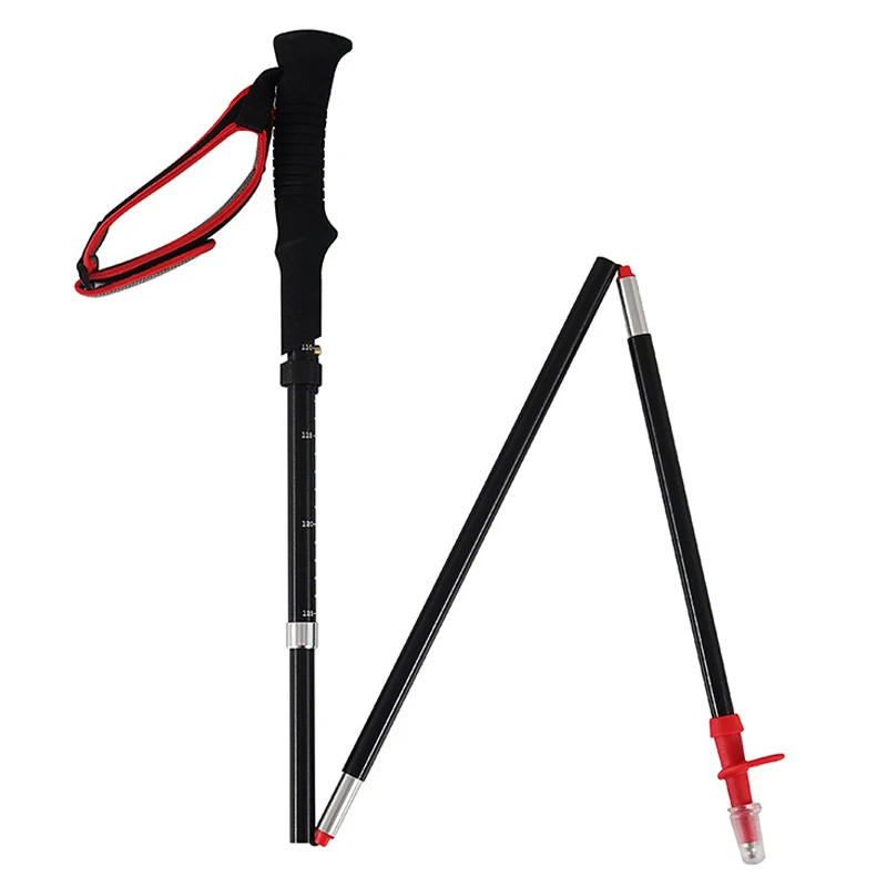 

Newly Outdoor Foldable 4-section Telescopic Ultra-light Adjustable Aluminum Alloy Cane Walking Stick
