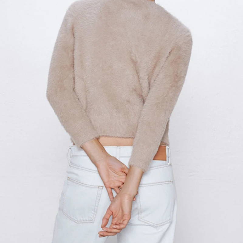 Куртка женская демисезонная из мягкого искусственного меха однобортная с