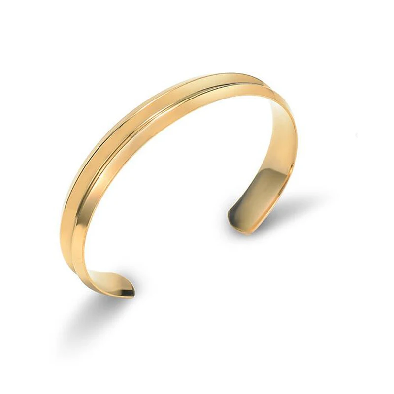 7mm gold S01 Розовое золото цвет серебристый цвет открыт манжета браслеты для женщин мужские ювелирные изделия черные браслеты ручные аксессуары регулируемые - Окраска металла: 7mm gold S01