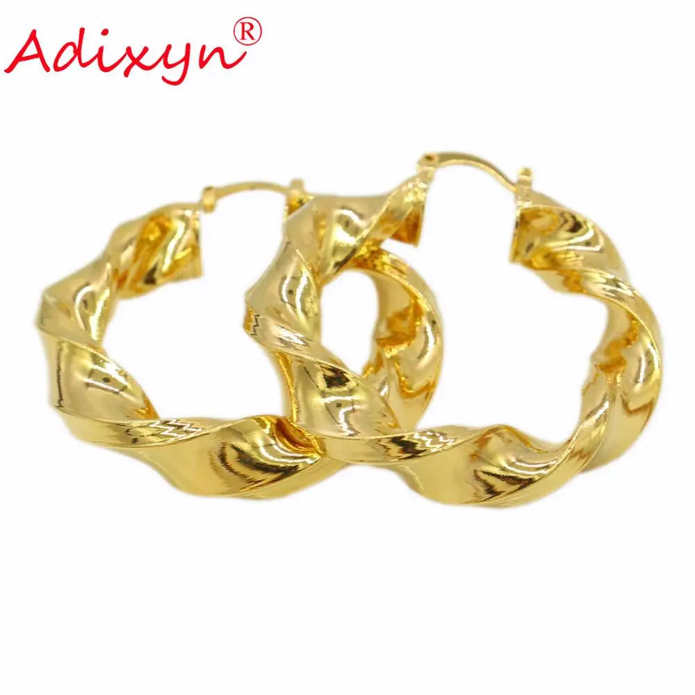 Женские серьги-кольца Adixyn из эфиопского золота четыре цвета модные ювелирные