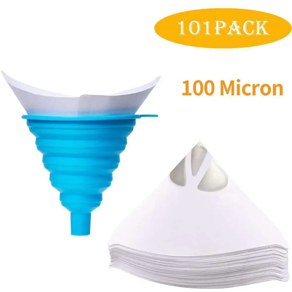 

101pcs Strainer Cone Silicone Coating Funnel Filter Paper Painting Filter Tip Disposable Cone Shaped Nylon Mesh Funnel Filter
