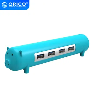 ORICO 4-портовый USB 3,0 милый концентратор в форме питомца, 5 Гбитс функцией OTG, 100 Дата-кабель, алюминиевый сплав, силикон для MacWindowsLinux