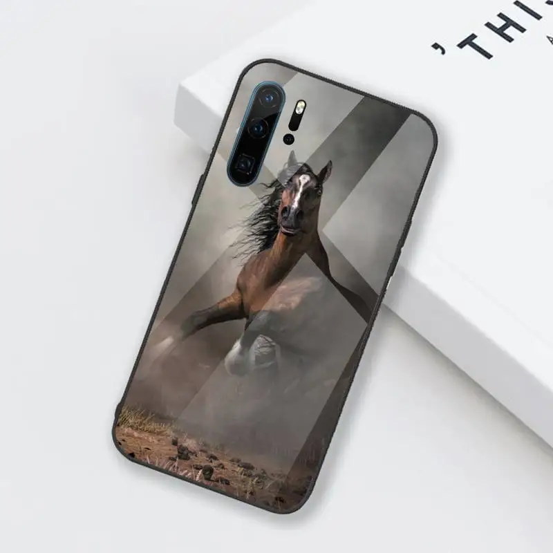 

Running Horse Animal Phone Case Tempered glass for Huawei Honor Mate P 9 10 20 30 8X 7A V10 Pro Plus Lite NOVA 3E 3I 5 5I Pro