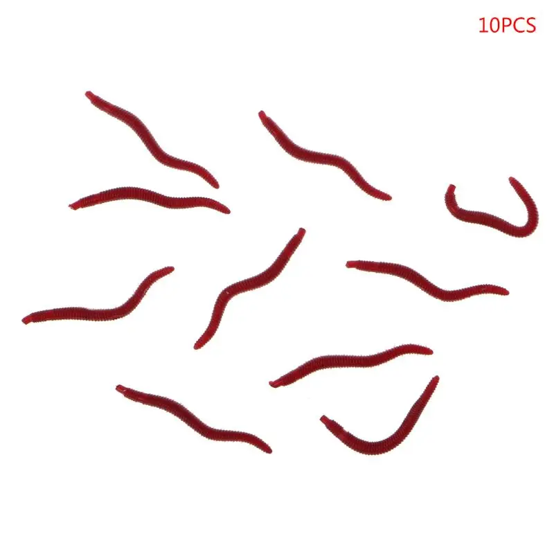 10 шт. мягкий красный червяк земляной червь Рыболовная Приманка басовая форель Bream