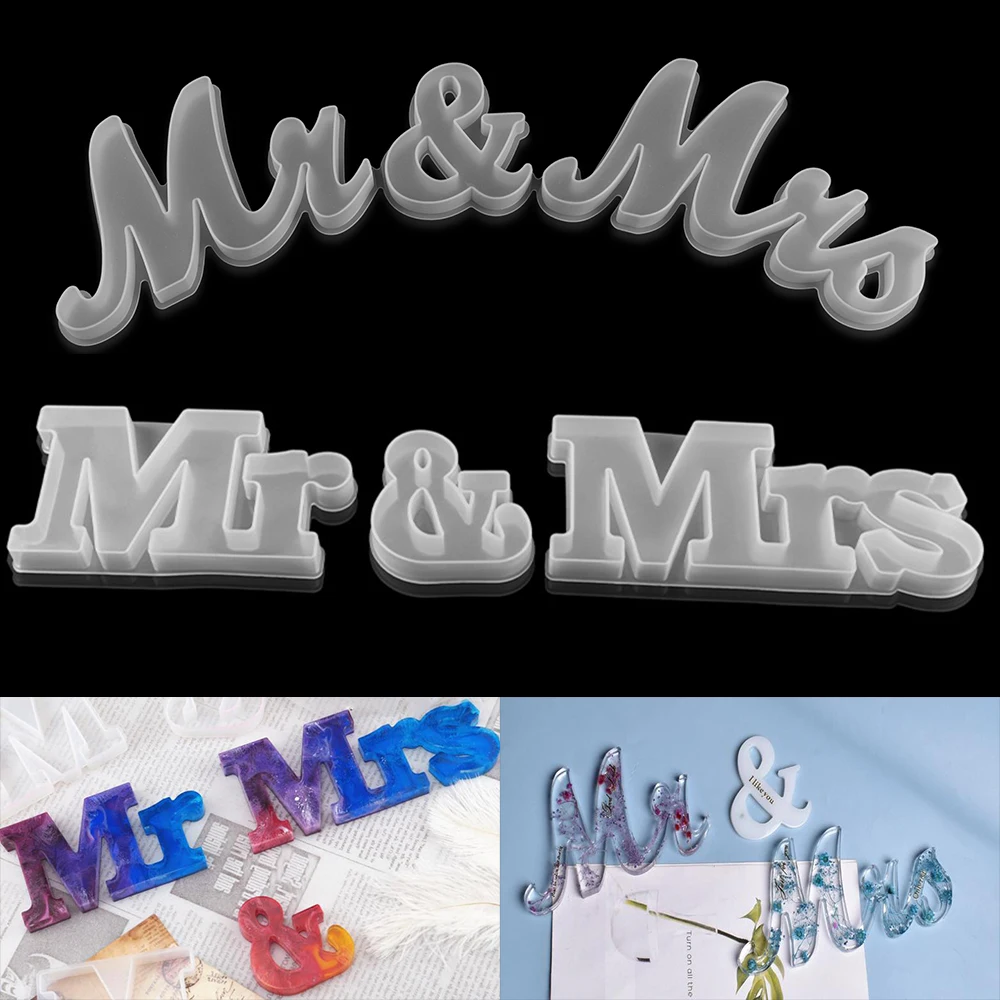 

1Set Alphabet Mr & Mrs Letter Silicone Molds English Word Casting Mould for DIY Resin Epoxy Crafts Mold Wedding Decoration