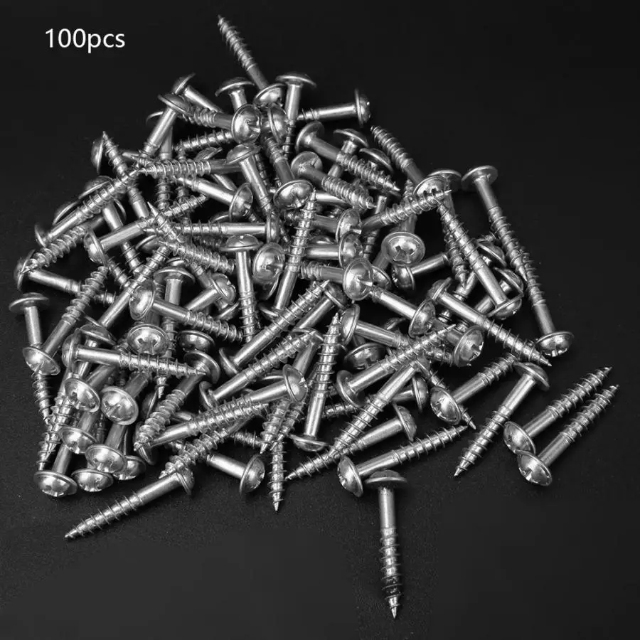 100 Pcs оцинкованные M4 25mm оцинкованный косой самонарезающие винты комплект