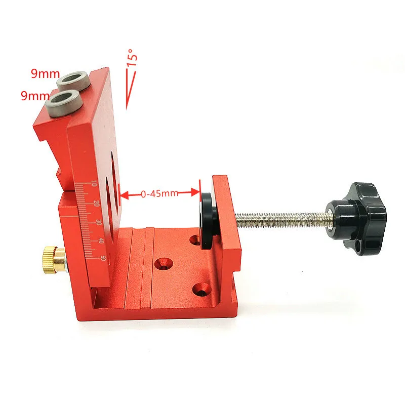 

Woodworking Hole Drill Guide Dowel Jig Oblique Hole Locator Drilling Kit Aluminium Woodworker DIY Tools with Drill Bit Tool Set