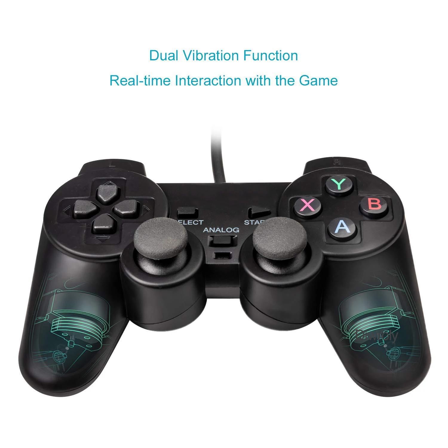 Controller for PS2 Wired Controller for Sony Playstation PS2 with Dual Vibration USB Wired Joystick Joypad Video Games images - 6
