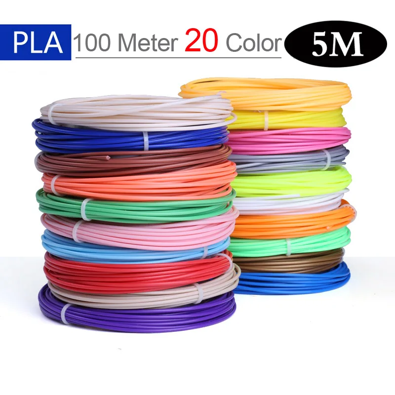 3D Ручка PLA Filament 200 метров, 20 цветов, 1,75 мм, пластиковые нити, 3 d материалы для принтера, для 3D ручек, детские подарки на день рождения