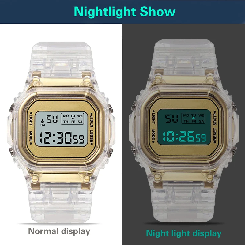 

Luxury Women Digital Watch LED Electronic Wrist Watch Luminous Clock Watch Waterproof Sport Watches Montre Femme Reloj Mujer