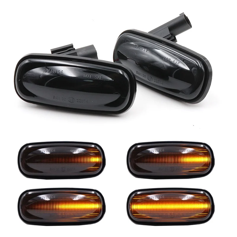 

2X Amber Dynamic Flowing LED Side Marker Light For Land Rover Discovery 2 1999-2004 Defender Freelander 1 2002-2005